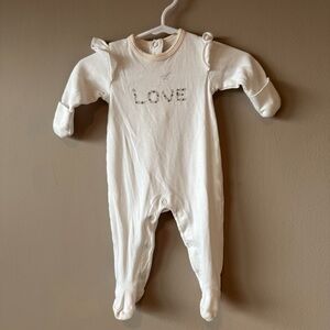 Livly‎ Baby Pima Cotton Love Ruffled Footed Stretch Sleeper Size Newborn